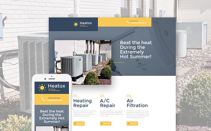 air conditioning landing page template 